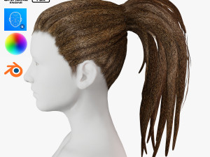 Realistic Dreads Hair Rasta Low-poly free 3D 模型