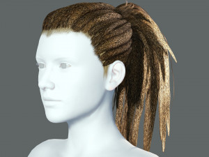 Realistic Dreads Hair Rasta Low-poly free Modello 3D
