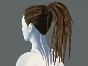 Realistic Dreads Hair Rasta Low-poly free Modello 3D
