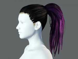 Realistic Dreads Hair Rasta Low-poly free Modello 3D