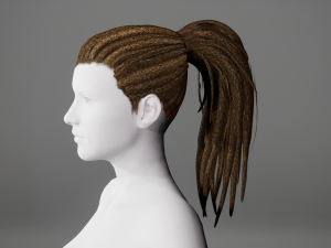 Realistic Dreads Hair Rasta Low-poly free Modello 3D
