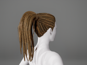 Realistic Dreads Hair Rasta Low-poly free Modello 3D