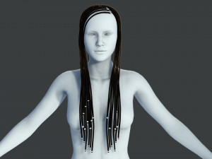 Realistic Braid Hair Rasta Low-poly Model 3D