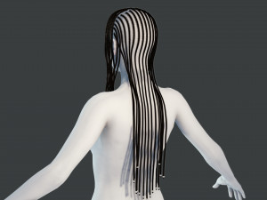 Realistic Braid Hair Rasta Low-poly Model 3D
