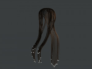 Realistic Braid Hair Rasta Low-poly Model 3D