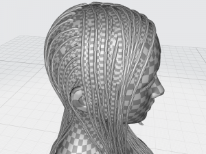 Realistic Braid Hair Rasta Low-poly Model 3D