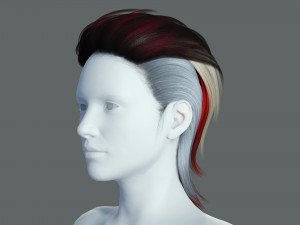 Real-time Realistic Hair Low-poly Modèle 3D