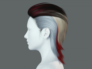 Real-time Realistic Hair Low-poly Modèle 3D