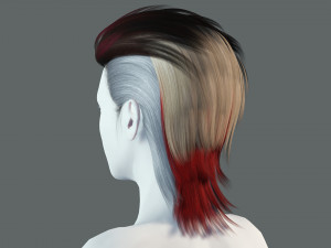 Real-time Realistic Hair Low-poly Modèle 3D