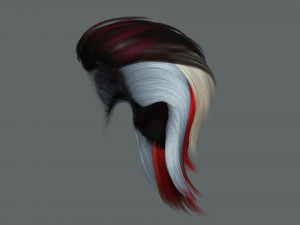 Real-time Realistic Hair Low-poly Modèle 3D
