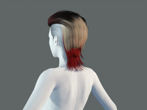 Real-time Realistic Hair Low-poly Modèle 3D