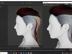 Real-time Realistic Hair Low-poly Modèle 3D