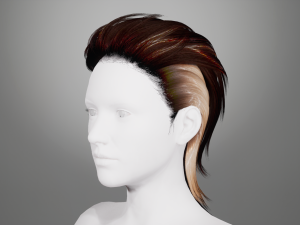 Real-time Realistic Hair Low-poly Modèle 3D