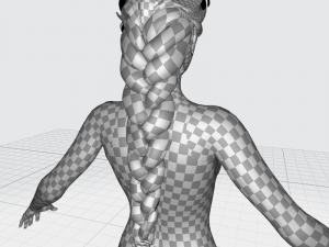 Realtime hair princess braid Long Low-poly 3D Model