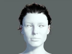 Realistic Female hair low-poly 3D Model