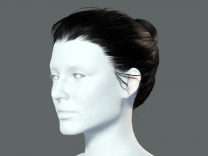 Realistic Female hair low-poly Modello 3D