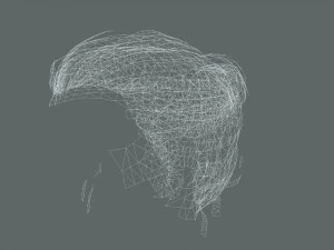 Realistic Female hair low-poly 3D Model