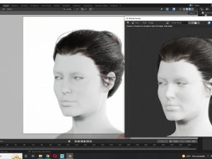 Realistic Female hair low-poly 3D Model