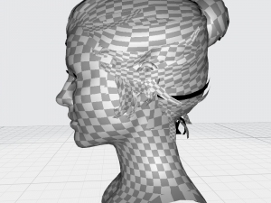 Realistic Female hair low-poly Modello 3D