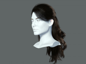 Realistic Female hair Game Card 3 Low-poly Modelo 3D