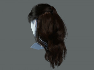 Realistic Female hair Game Card 3 Low-poly Modelo 3D