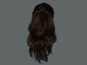 Realistic Female hair Game Card 3 Low-poly Modelo 3D