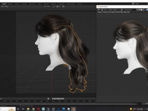 Realistic Female hair Game Card 3 Low-poly Modelo 3D
