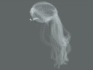 Realistic Female hair Game Card 3 Low-poly Modelo 3D