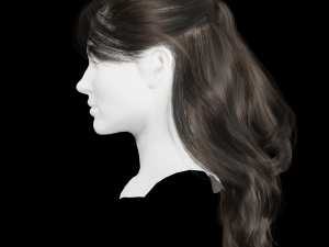 Realistic Female hair Game Card 3 Low-poly Modelo 3D