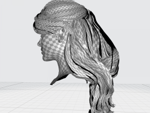 Realistic Female hair Game Card 3 Low-poly Modelo 3D