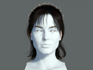 Realistic Female hair card 2 Low-poly 3D Model