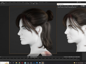Realistic Female hair card 2 Low-poly 3D Model