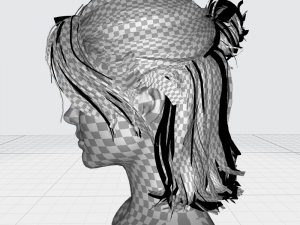 Realistic Female hair card 2 Low-poly 3D Model