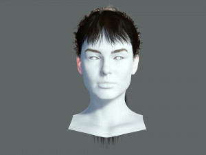 Realistic Female hair card 4 Low-poly 3D Model