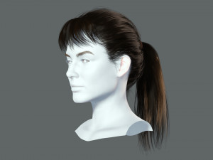 Realistic Female hair card 4 Low-poly 3D Model