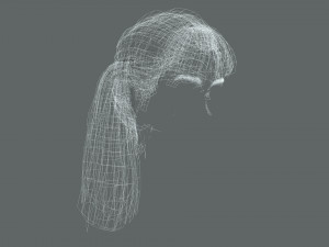 Realistic Female hair card 4 Low-poly 3D Model