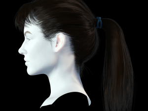 Realistic Female hair card 4 Low-poly 3D Model
