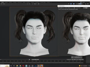 Realistic Female hair 5 Game Card Low-poly 3D Model