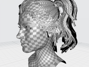 Realistic Female hair 5 Game Card Low-poly 3Dモデル