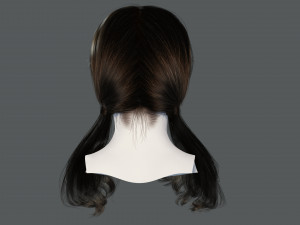 Realistic Female hair 6 colorable Card Low-poly 3D Model