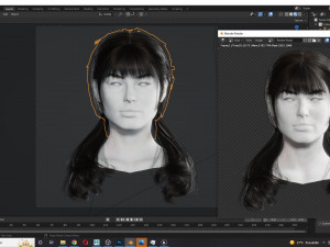 Realistic Female hair 6 colorable Card Low-poly 3D Model