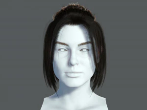 Realistic Female hair 7 Low-poly 3D Model