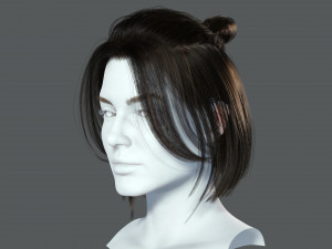 Realistic Female hair 7 Low-poly 3D Модель