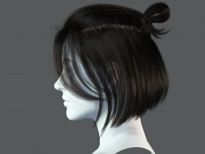Realistic Female hair 7 Low-poly 3D Модель