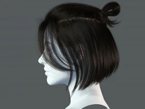 Realistic Female hair 7 Low-poly 3D Model