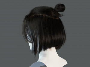 Realistic Female hair 7 Low-poly 3D Модель