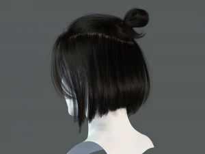 Realistic Female hair 7 Low-poly 3D Model