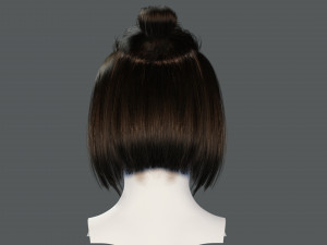 Realistic Female hair 7 Low-poly 3D Модель