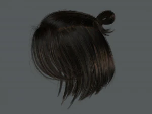 Realistic Female hair 7 Low-poly 3D Model