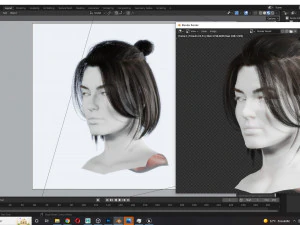 Realistic Female hair 7 Low-poly 3D Model